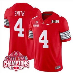 Mens Youths Kids Womens Jeremiah Smith 2025 CFP National CH Red Stitched Jersey